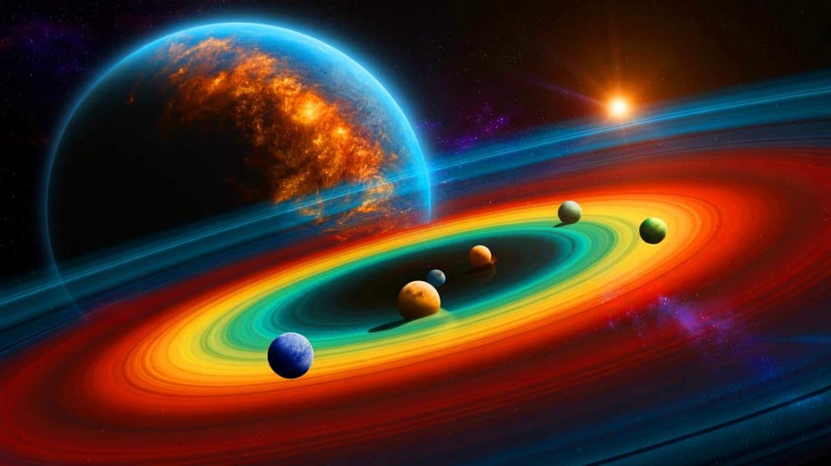 Illustration de la formation de lunes autour de l'exoplanète CT Cha b, observée par le télescope spatial James Webb.
